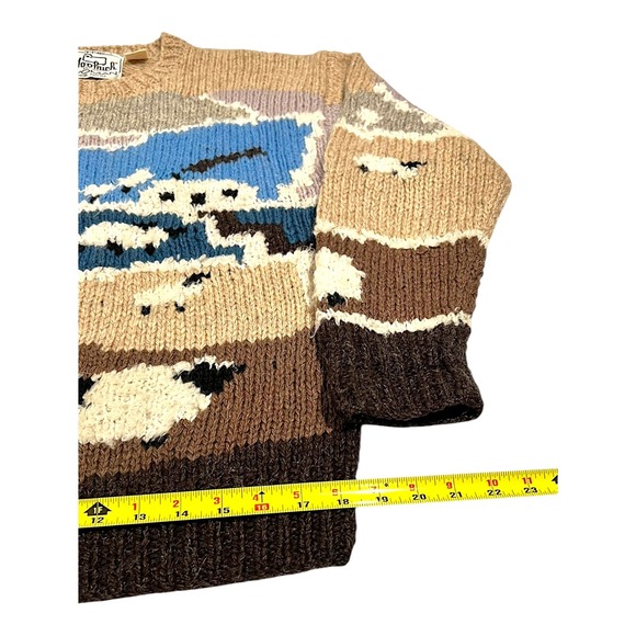 Woolrich Women's M Wool Knit Sweater Sheep Landscape Vintage - Picture 9 of 12